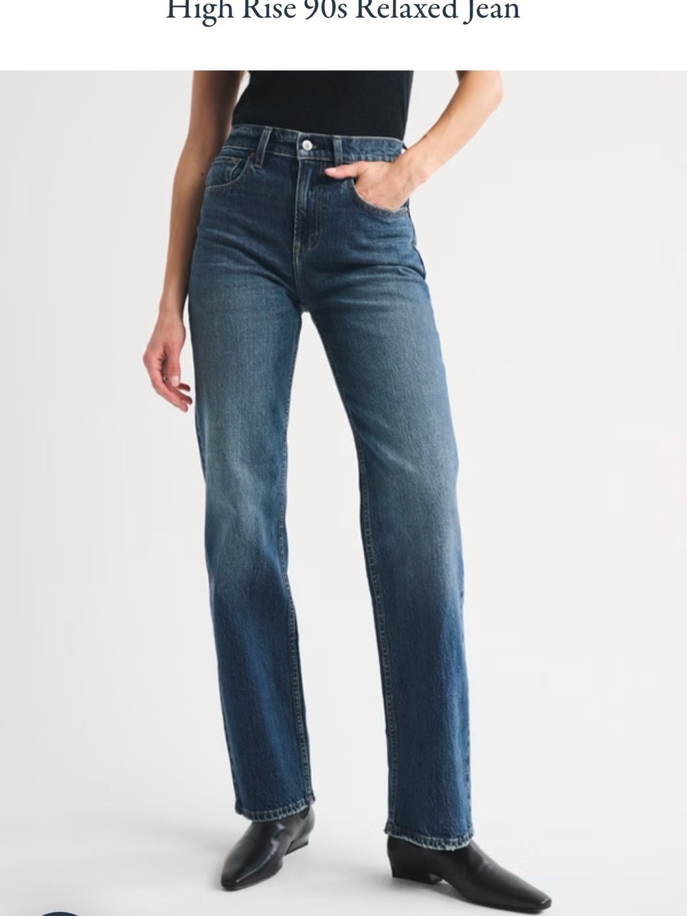Abercrombie & Fitch High-Rise Relaxed Jeans in Dark Blue Wash